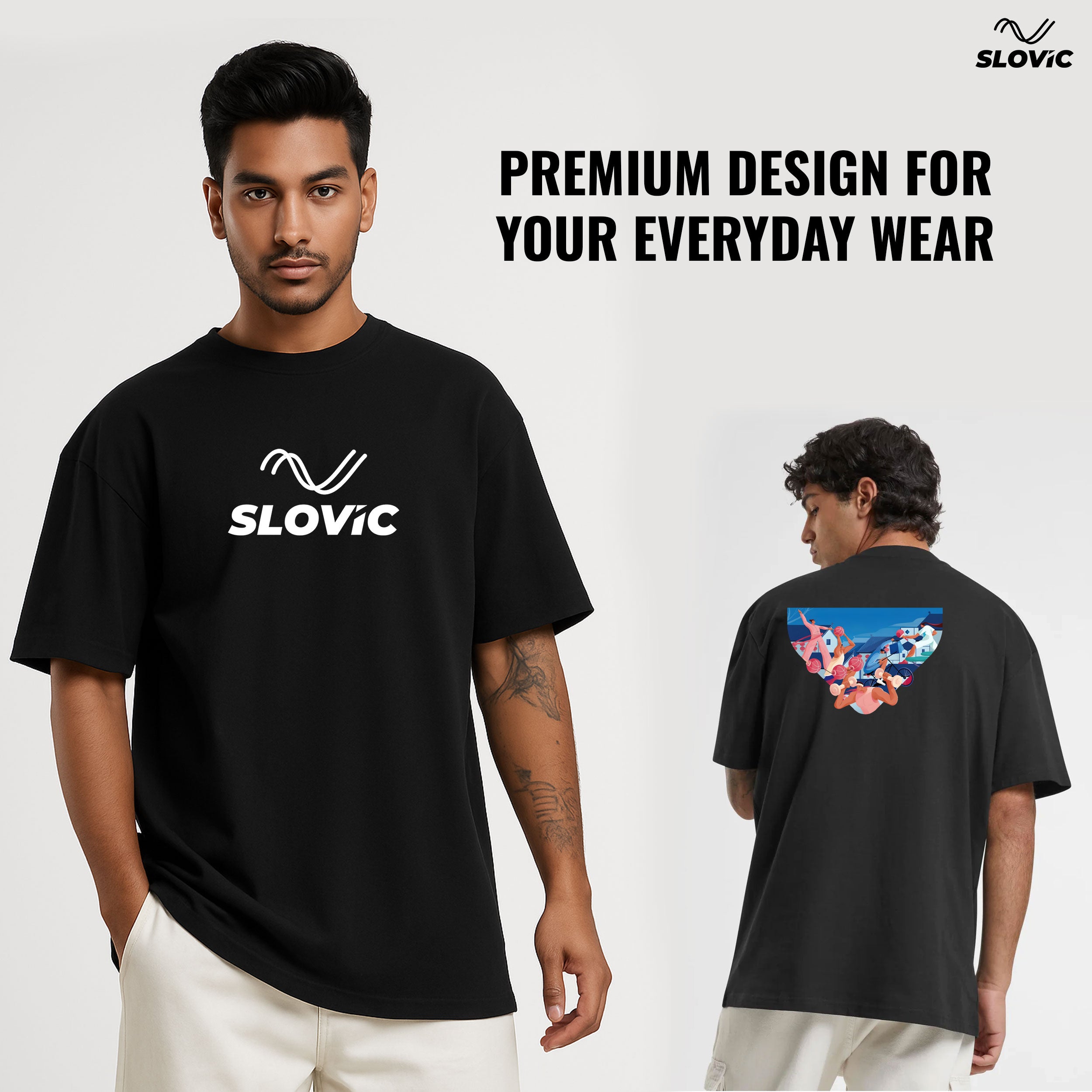 Slovic Regular Fit Men’s T-Shirt (240GSM)| Ideal for Premium Workout & Casual Wear | Size XL