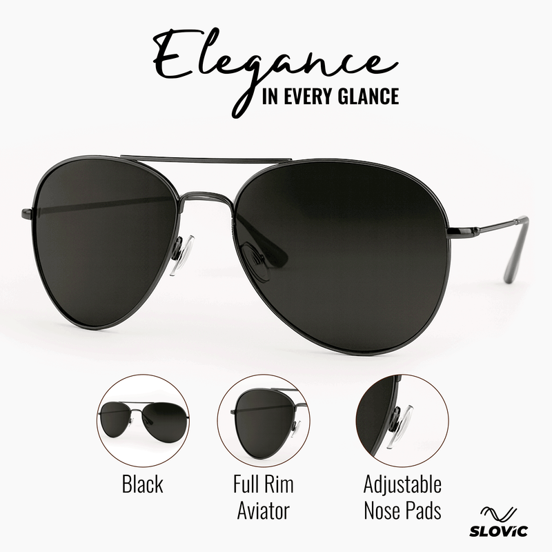 Aviator Sunglasses for Men- Black