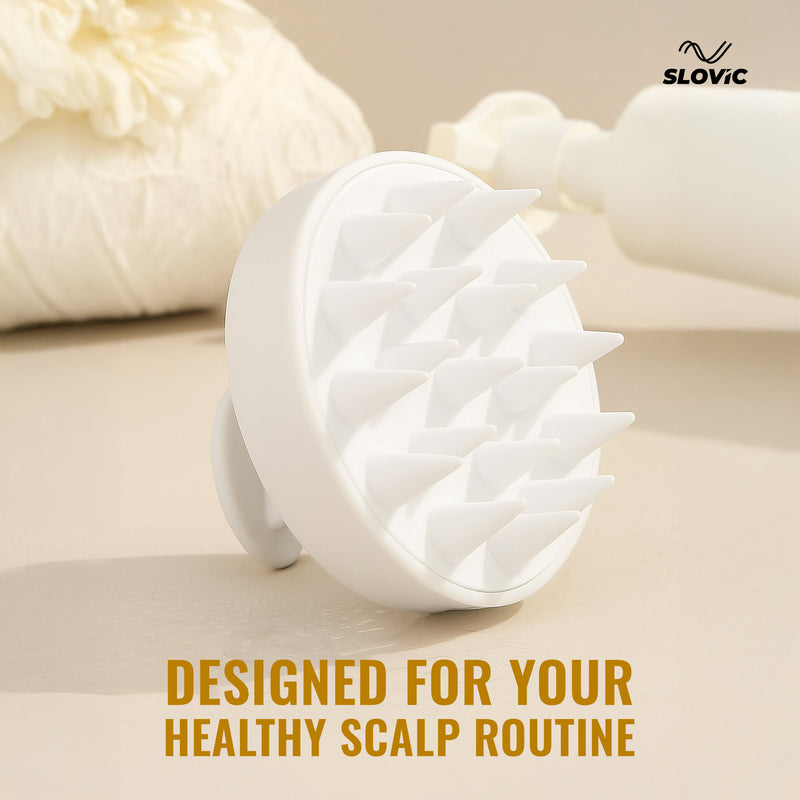 Head Massager for Scalp & Shampoo Brush with Soft Silicone Brush - Hair Massager for Hair Growth - Ideal for Dandruff Prevention, Oil Control, Blood Flow, Scalp Massage & Cleaning