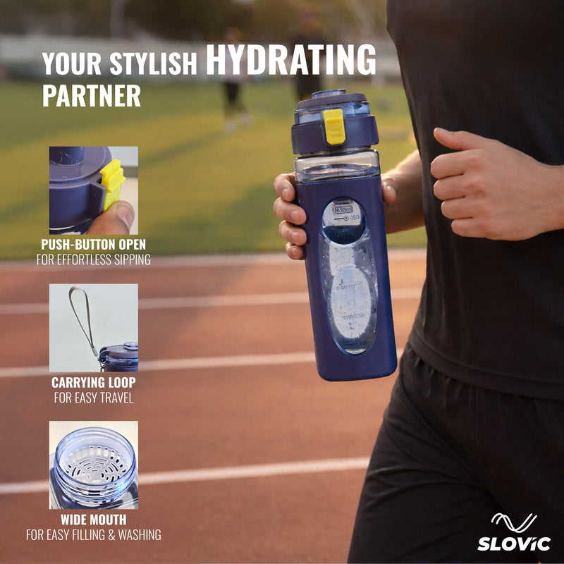 Transparent Sipper Bottle 650ml - Transparent - Carrying Loop
