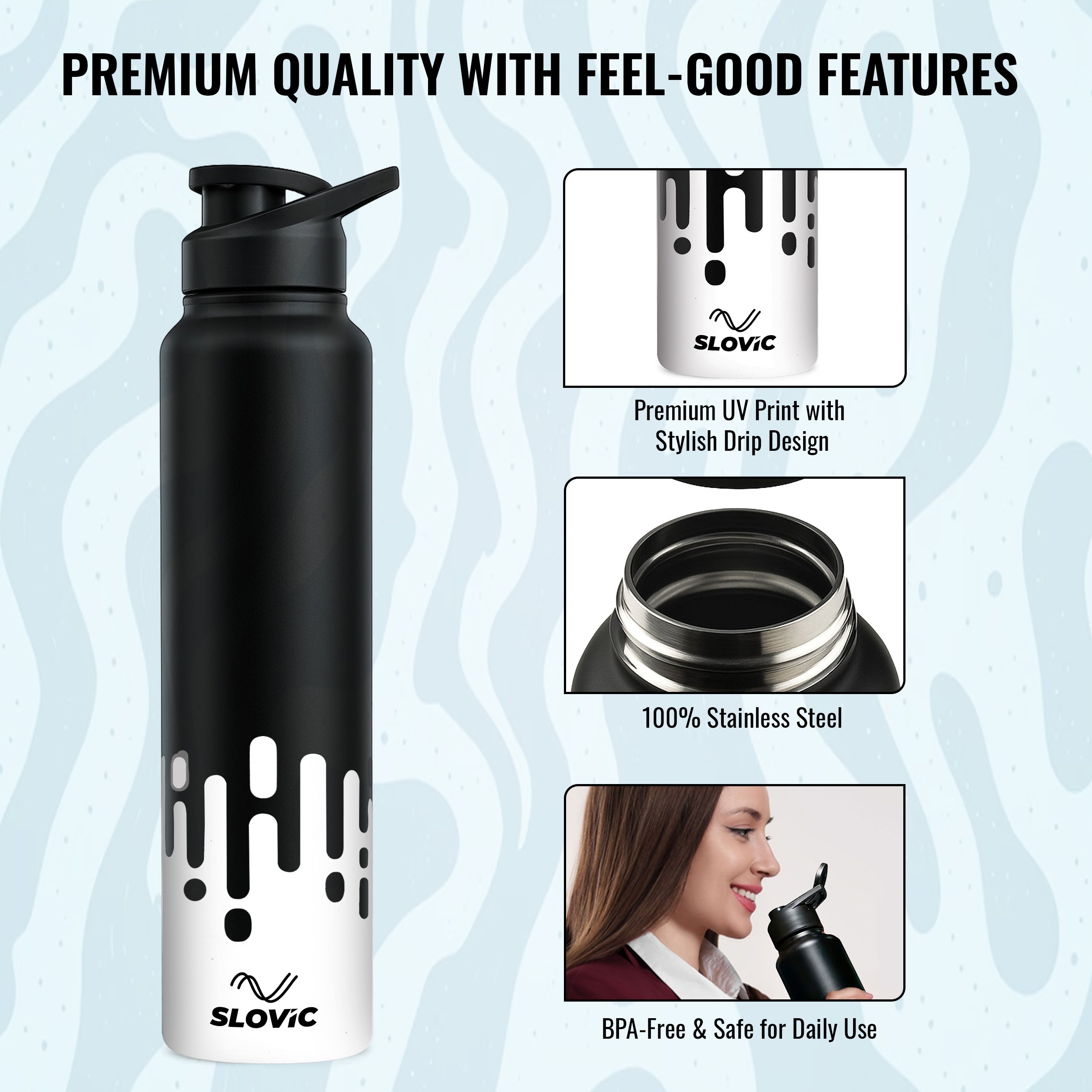 Steel Bottle | 1L Drip Design