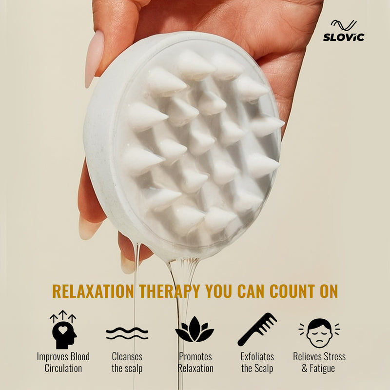 Head Massager for Scalp & Shampoo Brush with Soft Silicone Brush - Hair Massager for Hair Growth - Ideal for Dandruff Prevention, Oil Control, Blood Flow, Scalp Massage & Cleaning