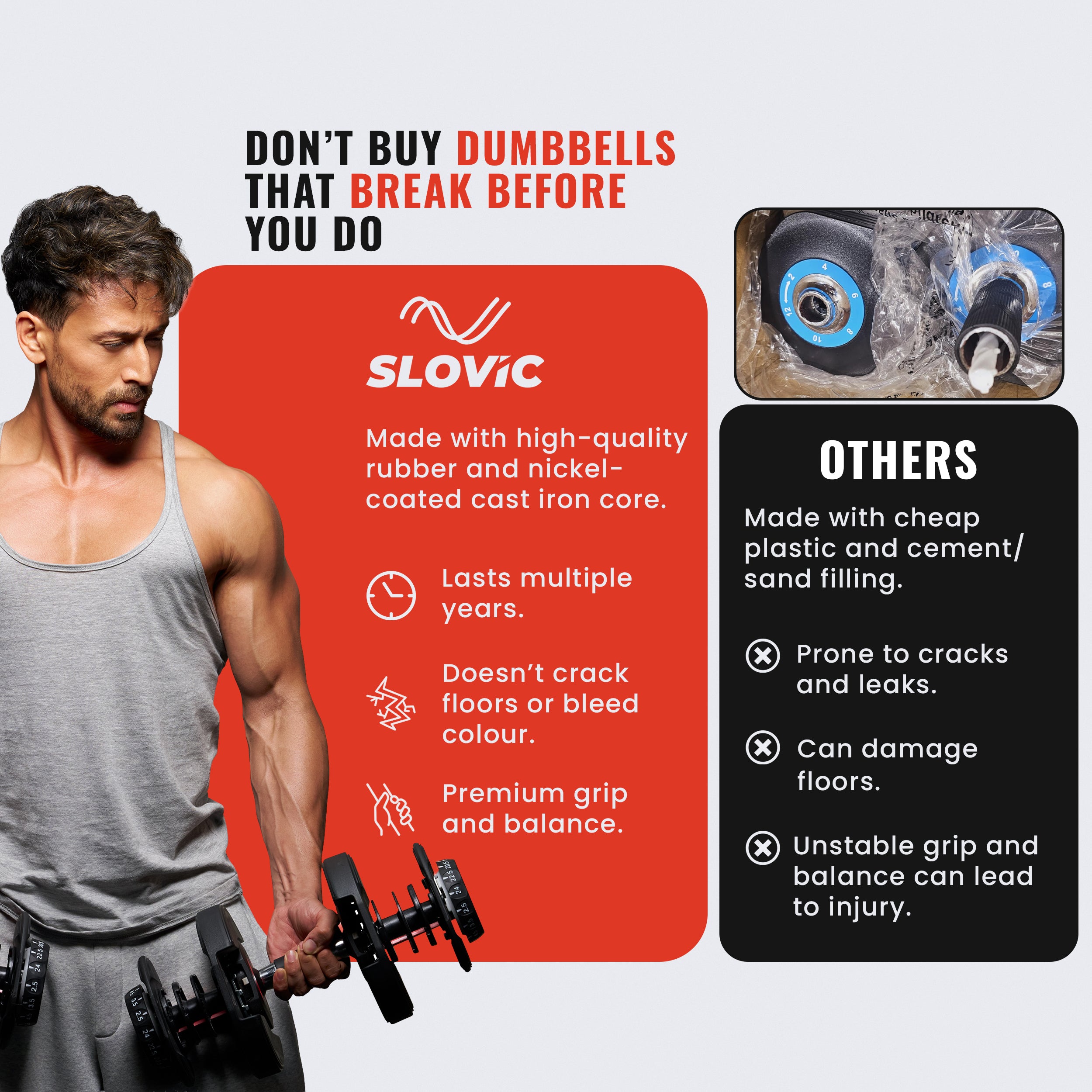 Adjustable Weight Dumbbells- 24 Kg Single