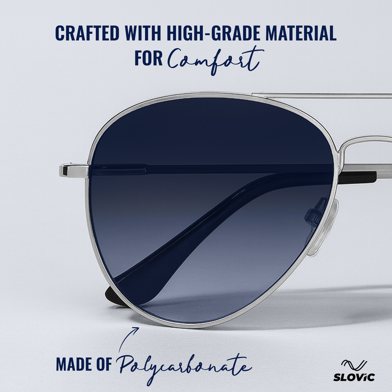 Aviator Sunglasses for Men- Silver