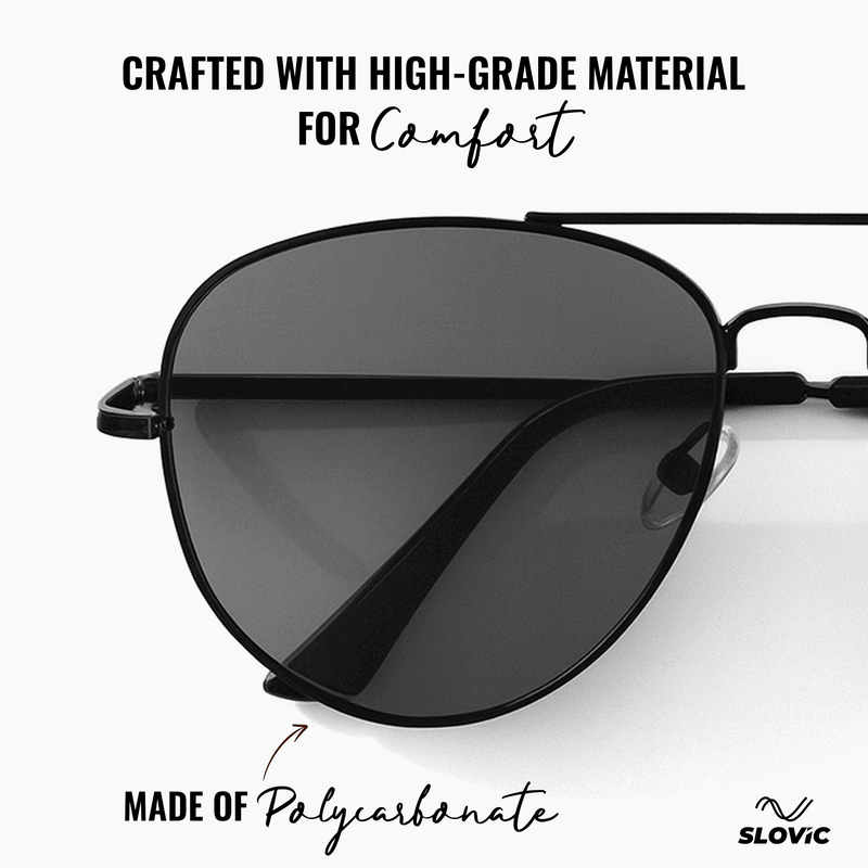 Aviator Sunglasses for Men- Black
