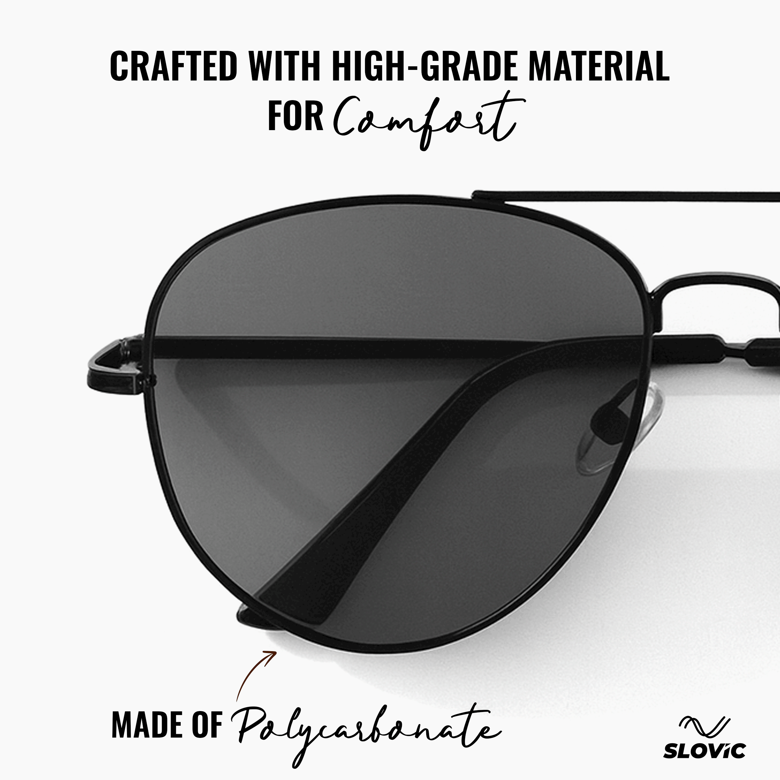 Aviator Sunglasses for Men- Black