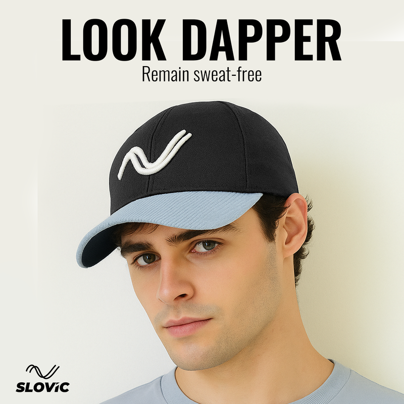 Men Cotton Codroy Cap- Black & Grey