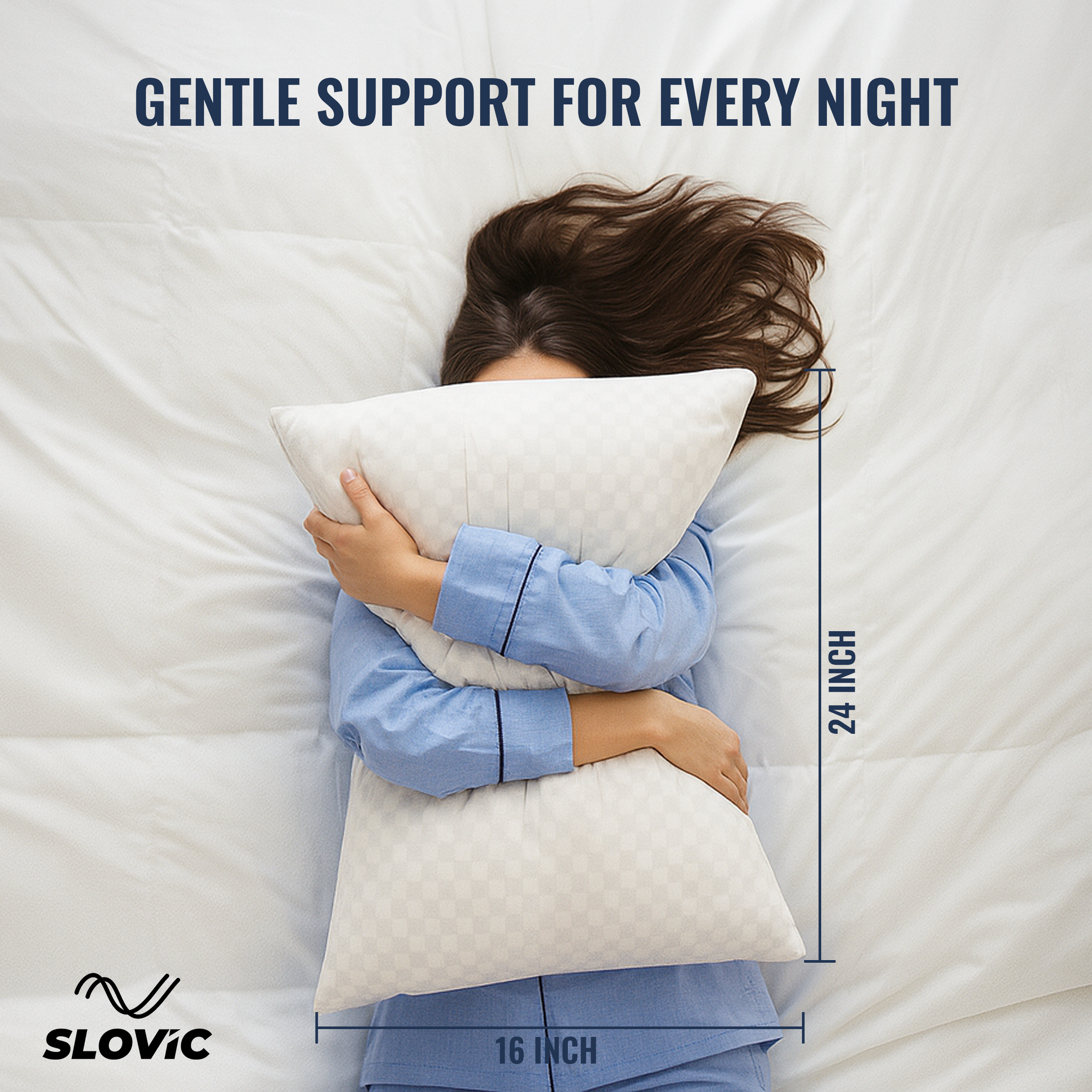 Hollow Fiber Sleeping Pillow – White | Soft & Supportive, Comfortable