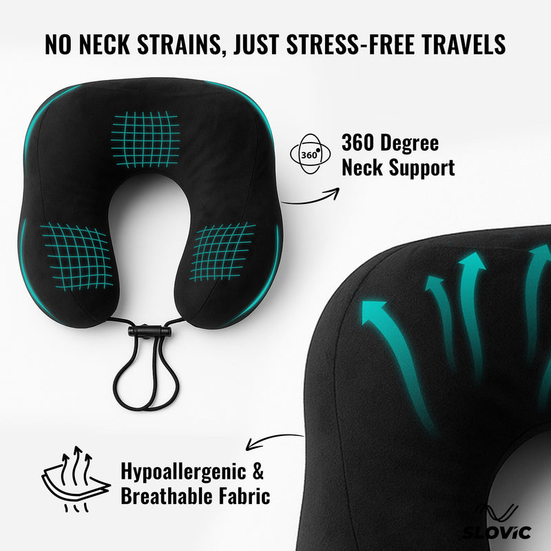 Travel Neck Pillow - Black