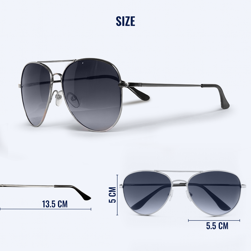 Aviator Sunglasses for Men- Silver