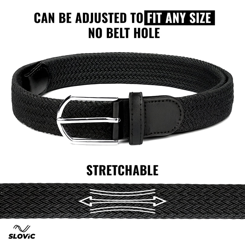 Braided Nylon Woven Belt- Black