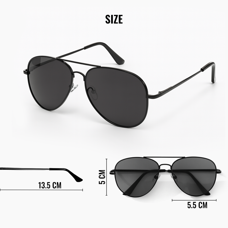 Aviator Sunglasses for Men- Black