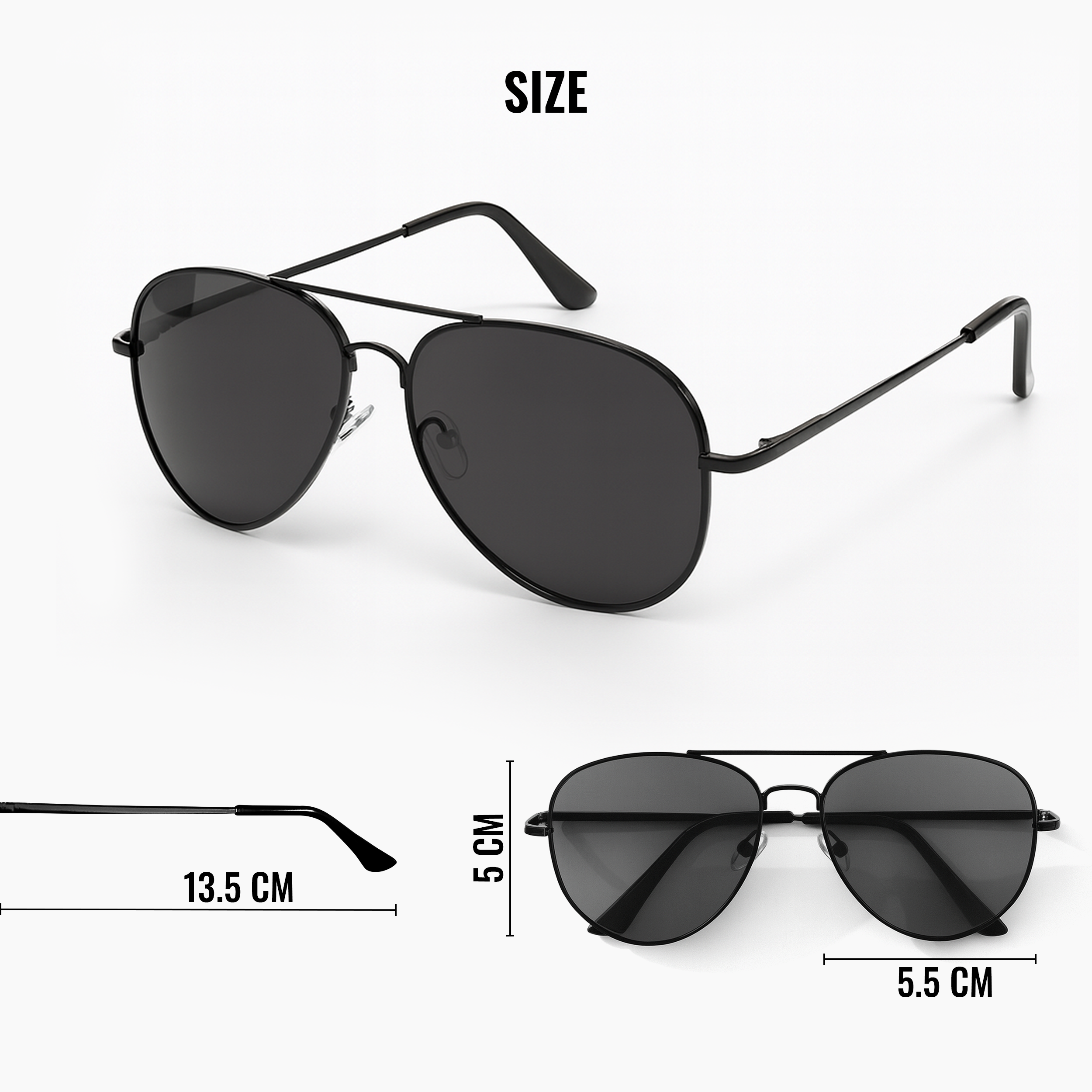 Aviator Sunglasses for Men- Black