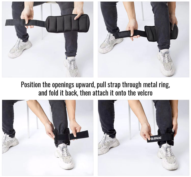 Ankle Weights 1,2,4 KG Pair - Adjustable Leg Weights for Home Gym & Workout