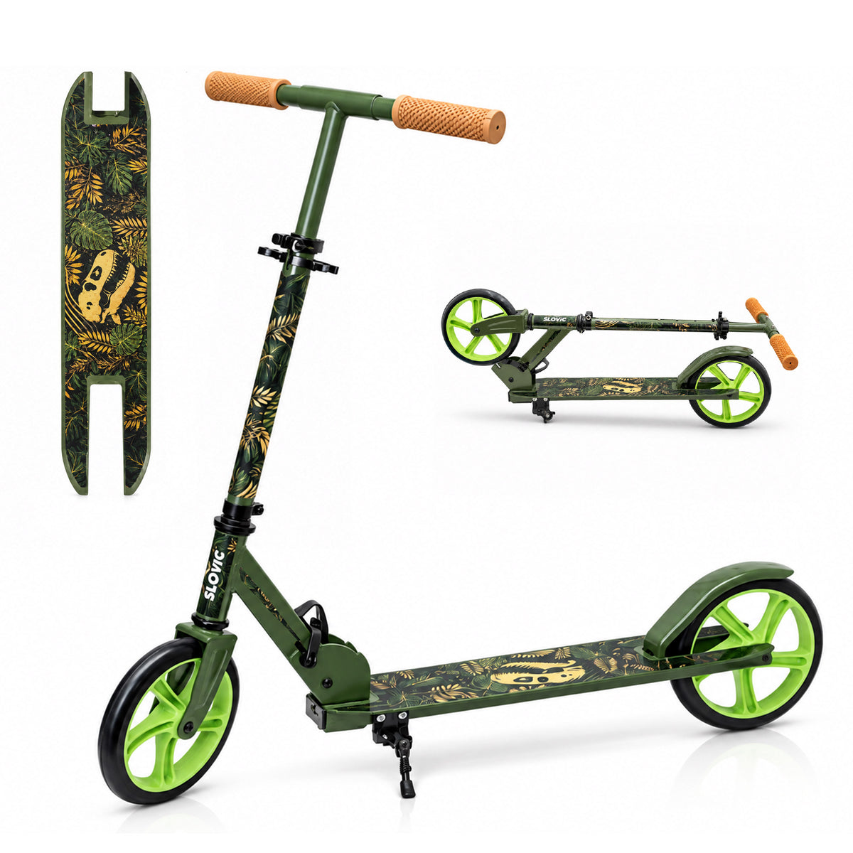 Aluminium Kick Scooter for Kids - Lightweight Foldable Scooter - Green