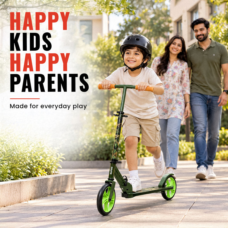 Aluminium Kick Scooter for Kids - Lightweight Foldable Scooter - Green