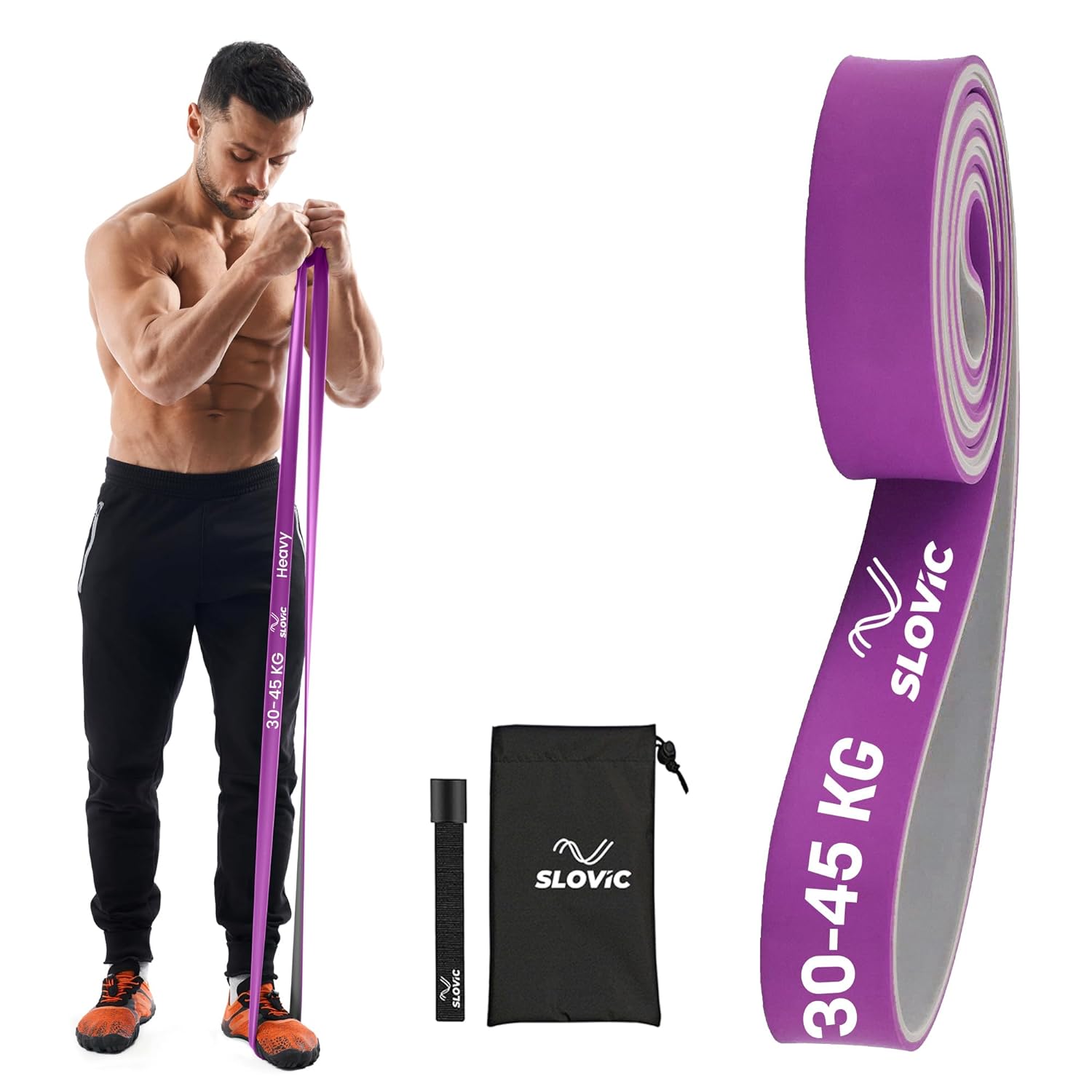 SLOVIC Resistance Band 30-45 Kg (Purple & Grey)