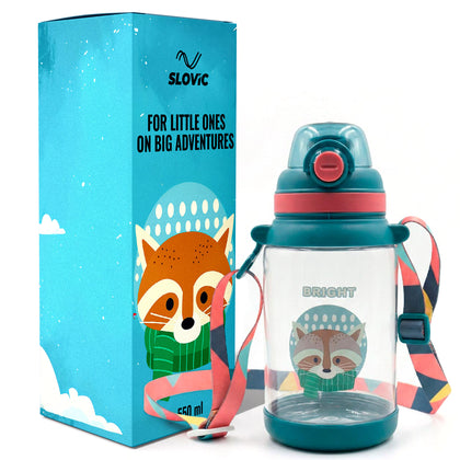 School Kids Water Bottle 550ml | Leakproof with Strap