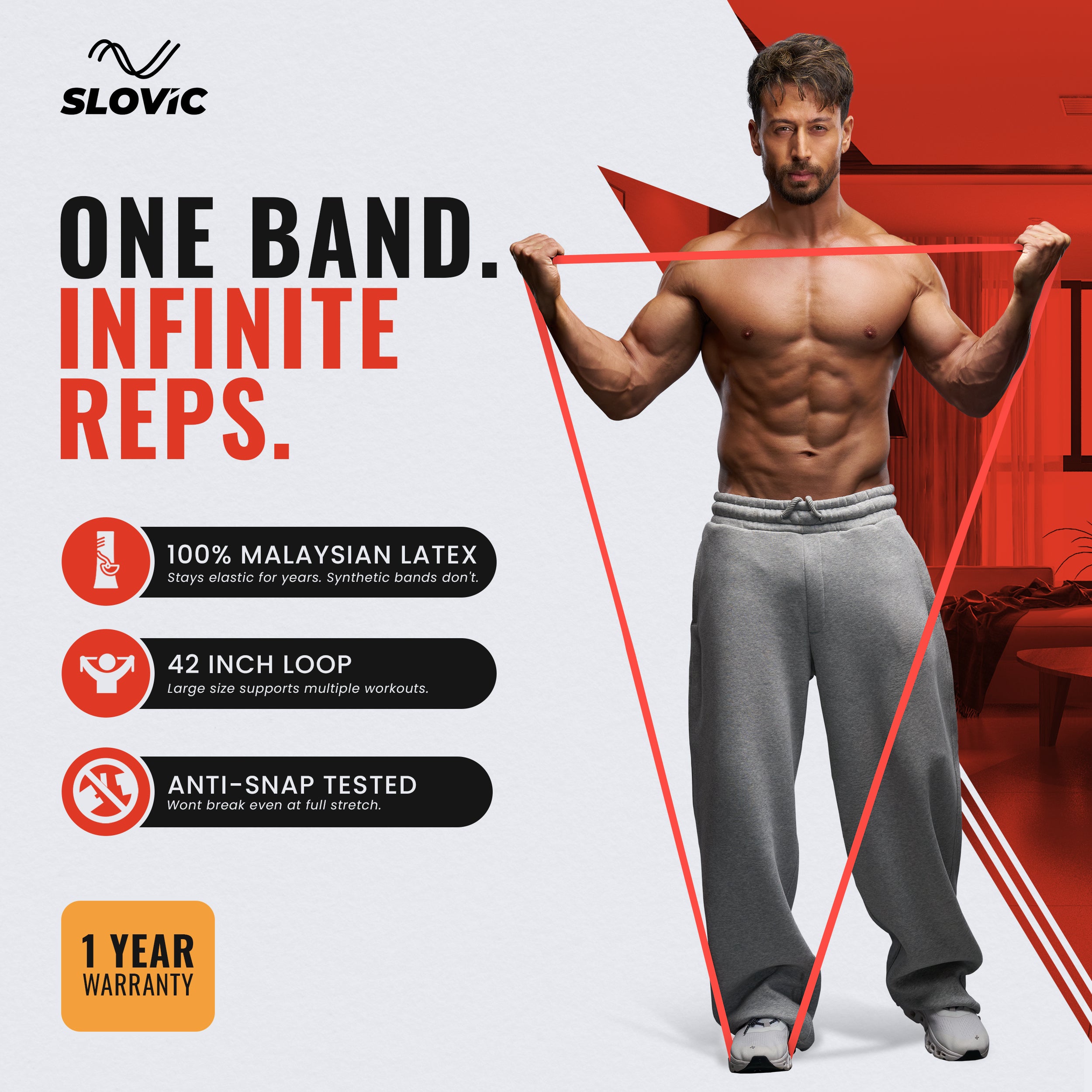 7–15 kg Resistance Band (Light) | Heavy-Duty Natural Latex Band