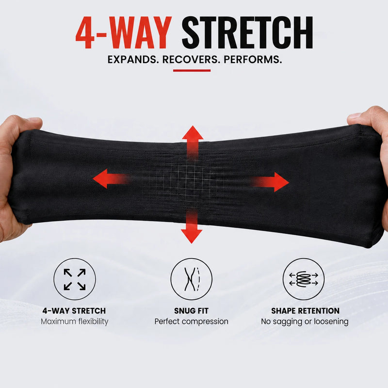 Arm Sleeves with Thumb - Black - Sports & Outdoor Use