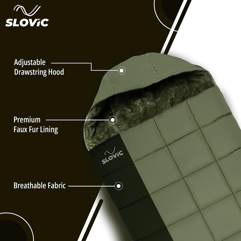 Slovic Sleeping Bag 0 to -10°C Lightweight Waterproof Winter Sleeping Bag