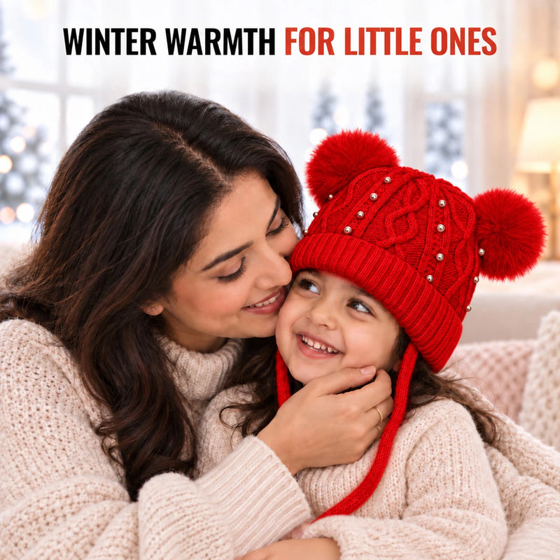 CozyPearl Kids Winter Cap - Red