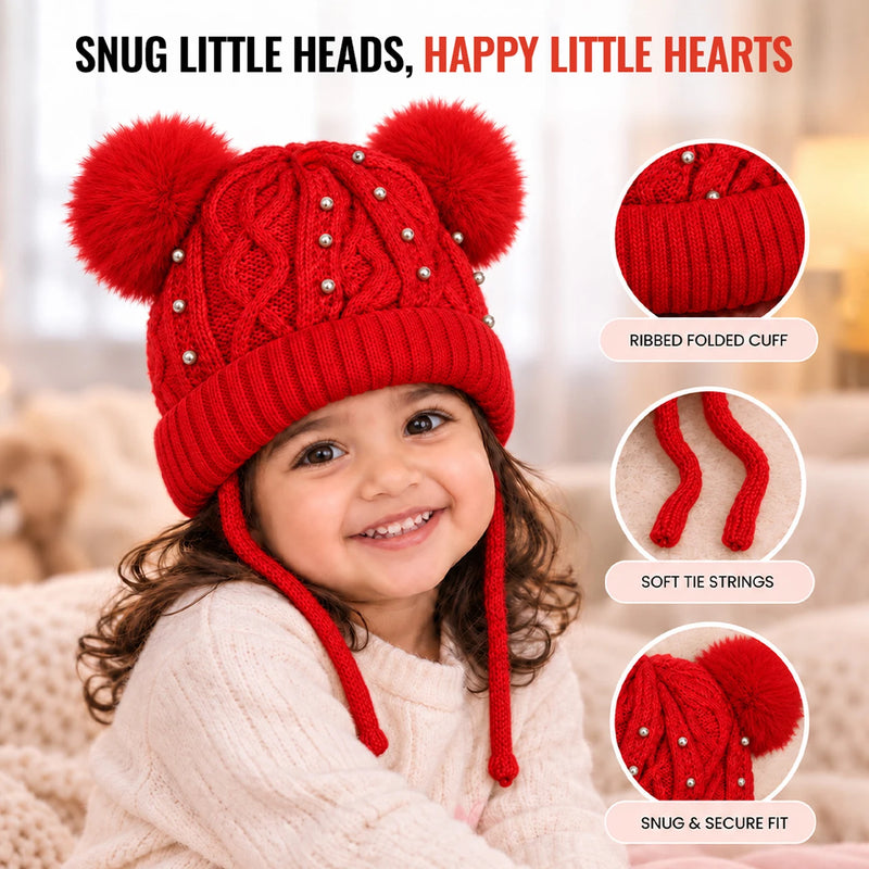 CozyPearl Kids Winter Cap - Red
