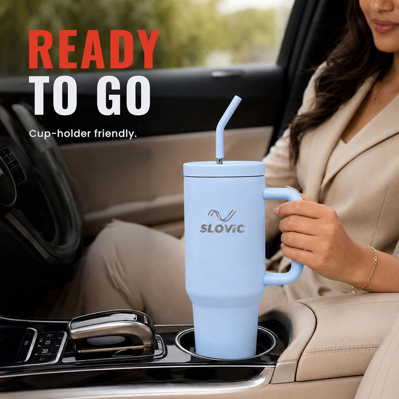 1.2L Stainless Steel Tumbler with Straw