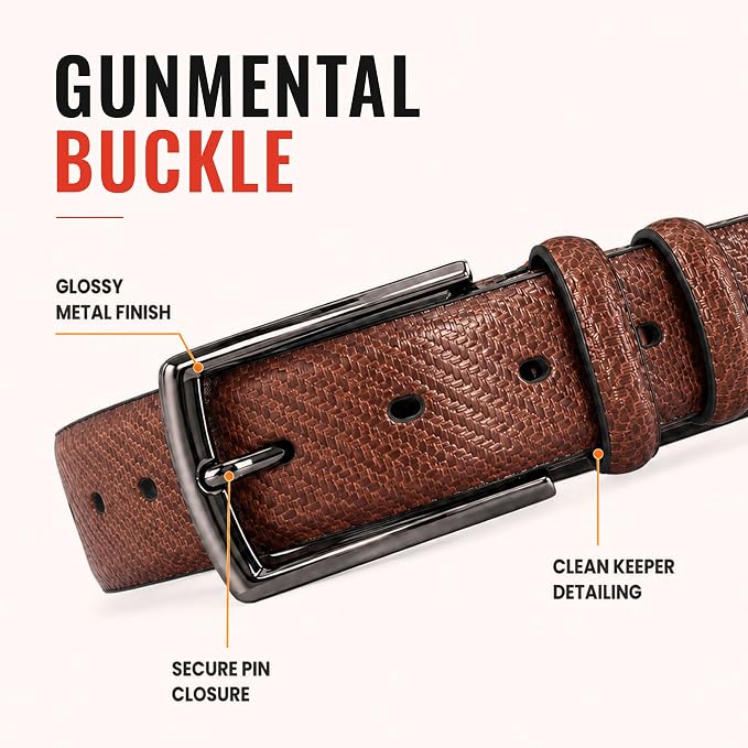 Belt for Men | Adjustable PU Leather Belt | Tan