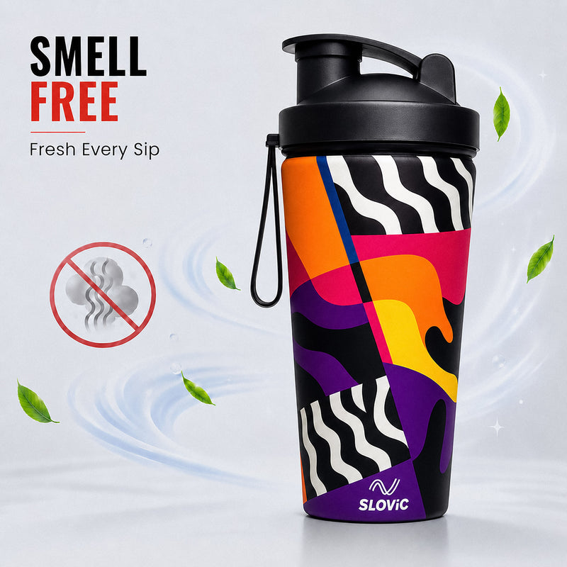 750 ml Stainless Steel Shaker Bottle | 4D Printed | Leakproof Gym Shaker