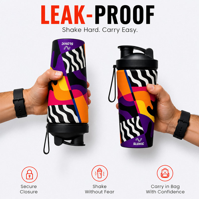 750 ml Stainless Steel Shaker Bottle | 4D Printed | Leakproof Gym Shaker