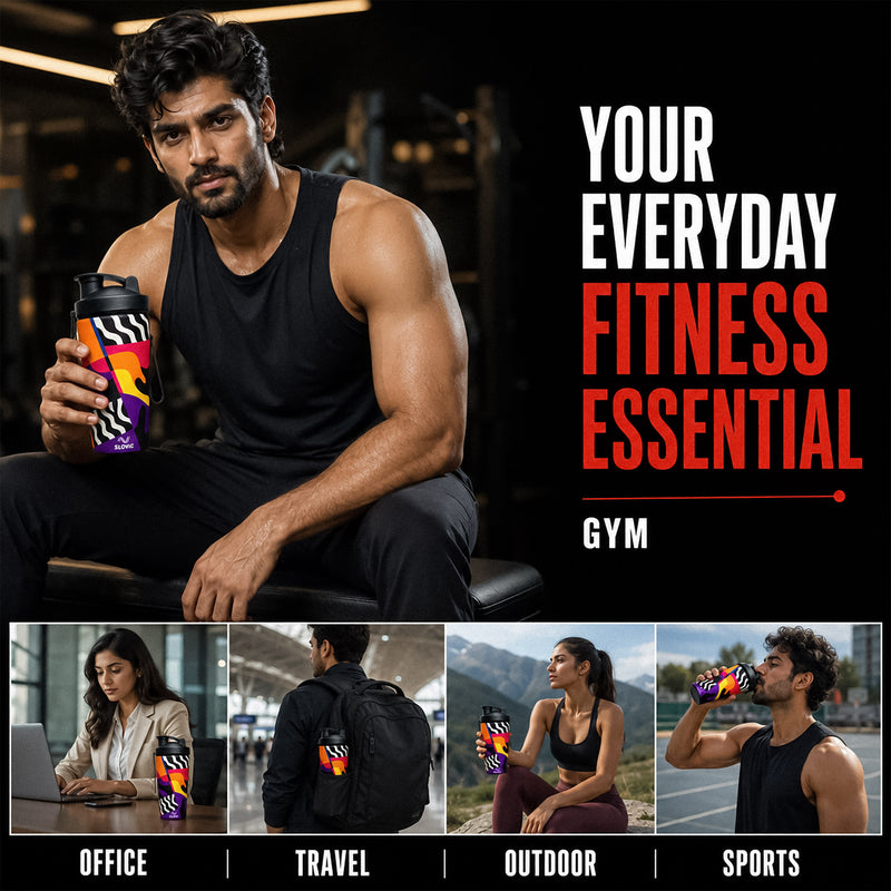 750 ml Stainless Steel Shaker Bottle | 4D Printed | Leakproof Gym Shaker
