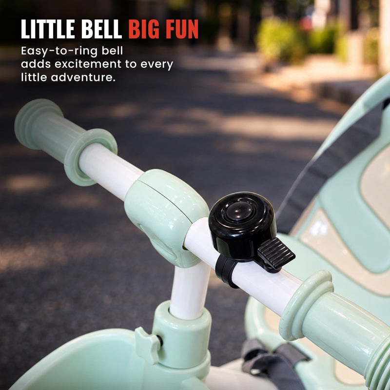 Joy Wheels Tricycle with Parental Handle - Green & Ivory