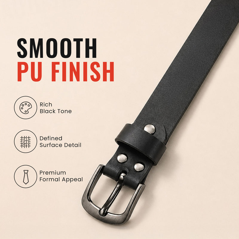 Women’s Black Pin Buckle Belt - Stylish Adjustable Waist Belt for Casual & Formal Wear