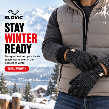 Premium Winter Gloves for Men & Women - Black