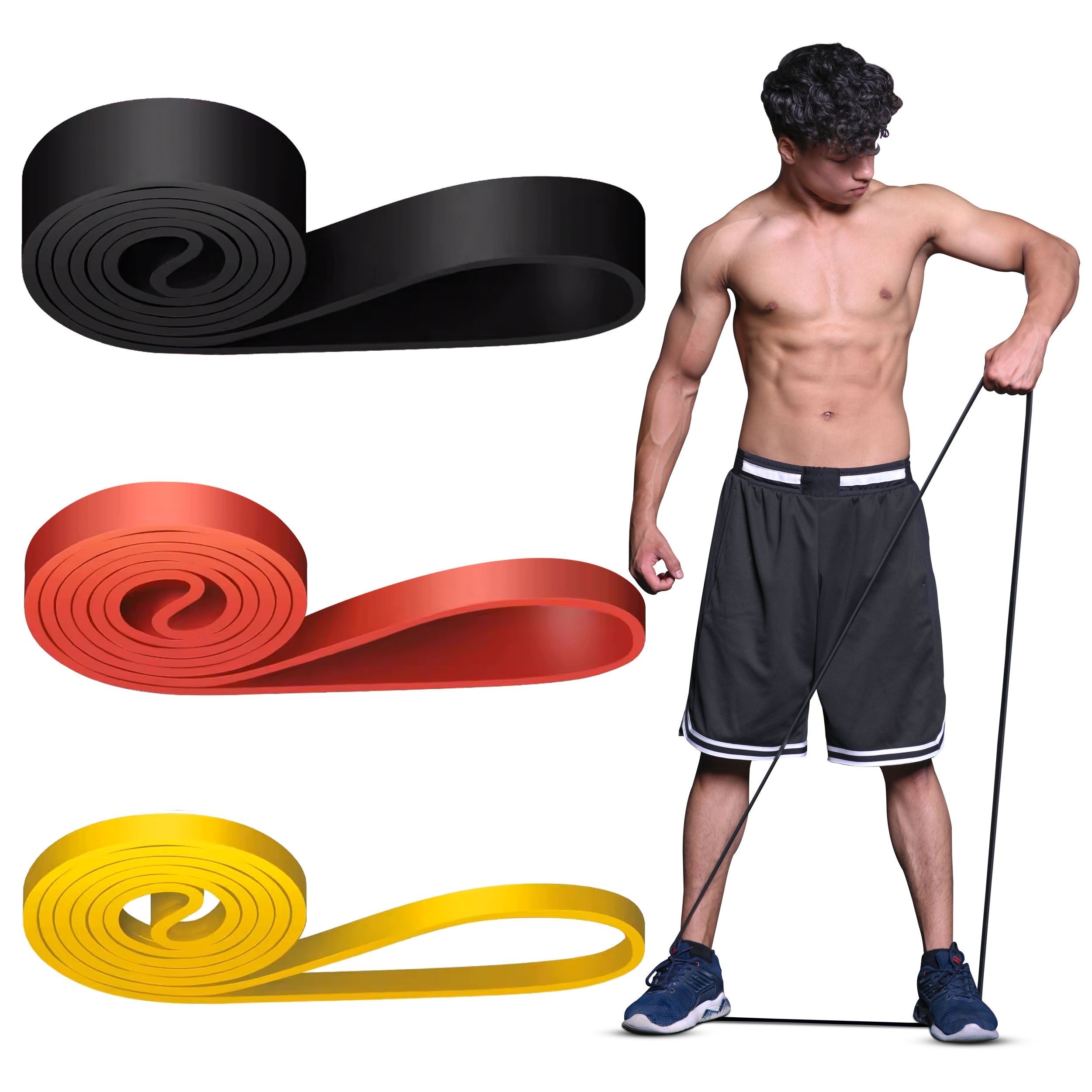 Latex Resistance Band-Yellow, Red, Black