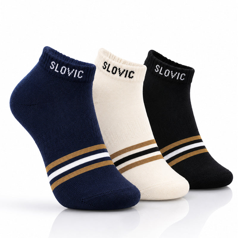 Men's Socks - Set of 3 - Bamboo Fabric - Comfortable Everyday Socks - Multicolour