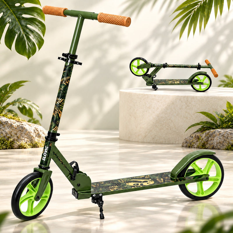 Aluminium Kick Scooter for Kids - Lightweight Foldable Scooter - Green
