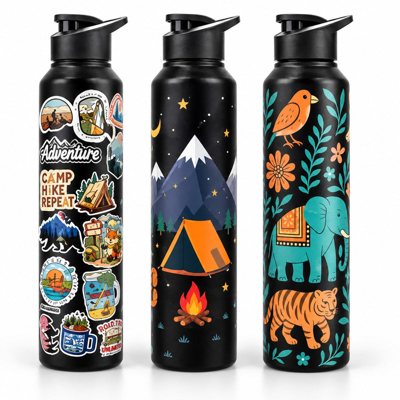 Steel Water Bottle Set of 3 - UV Printed