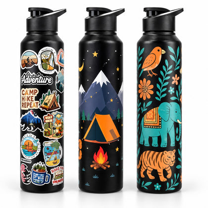 Steel Water Bottle Set of 3 - UV Printed
