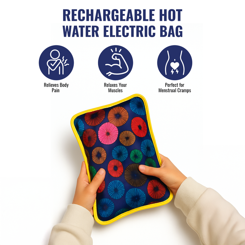 Rechargeable Electric Hot Water Bag for Pain Relief - Circular Purple