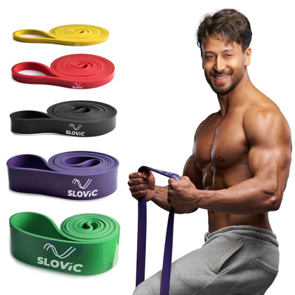 Set Of 5 - Resistance Bands – Yellow, Red, Black, Purple, Green.