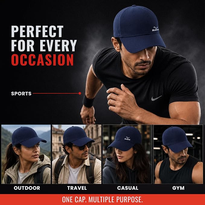 Baseball Cap for Men & Women | Adjustable Sports Cap | Blue