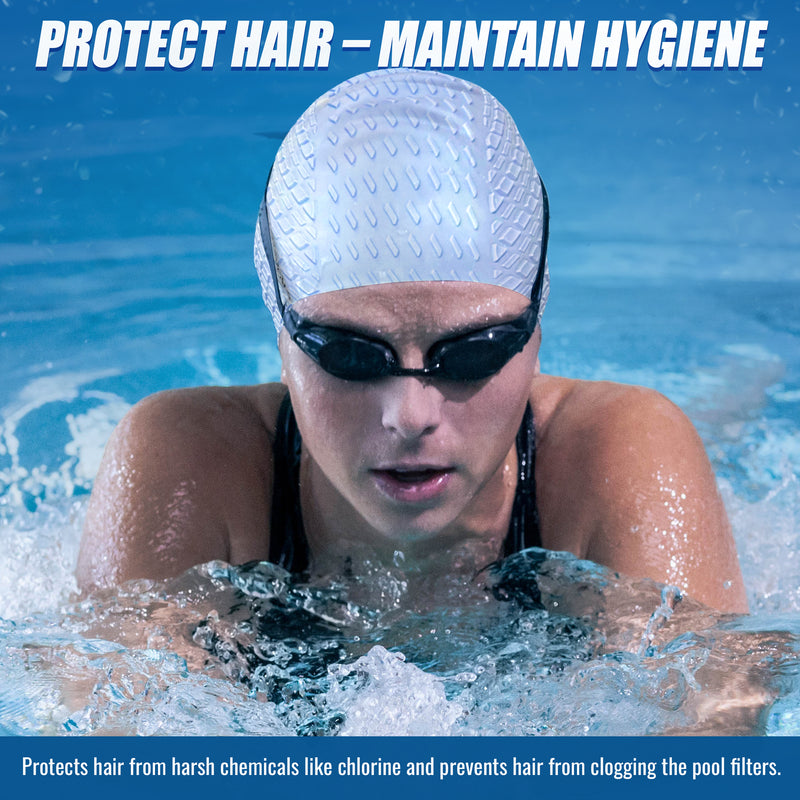 Slovic Silicone Swimming Cap for Men & Women (Blue)