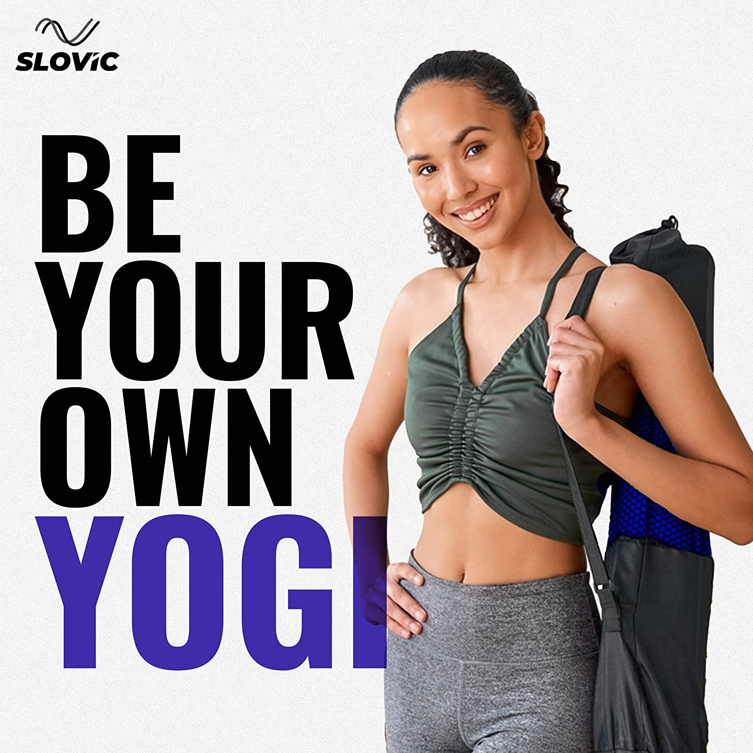 Slovic Non-Slip & Thick Cushion Yoga Mat with Bag (Tpe 8Mm)