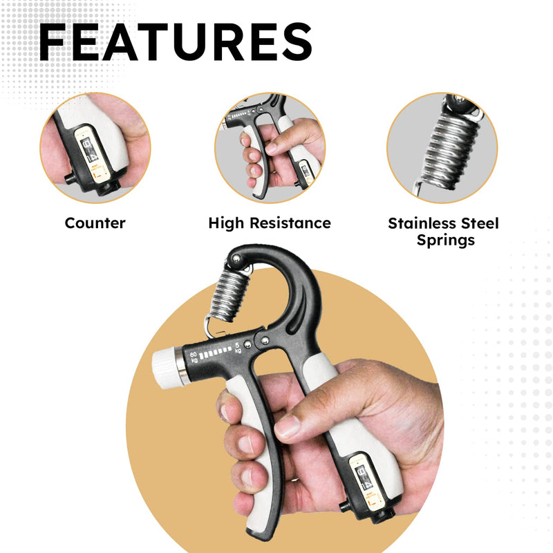 5-60 Kg Adjustable Hand Gripper with Counter