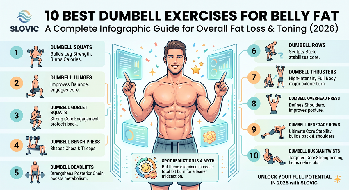Dumbbell Exercises for Belly Fat: Best Moves to Burn Fat at Home