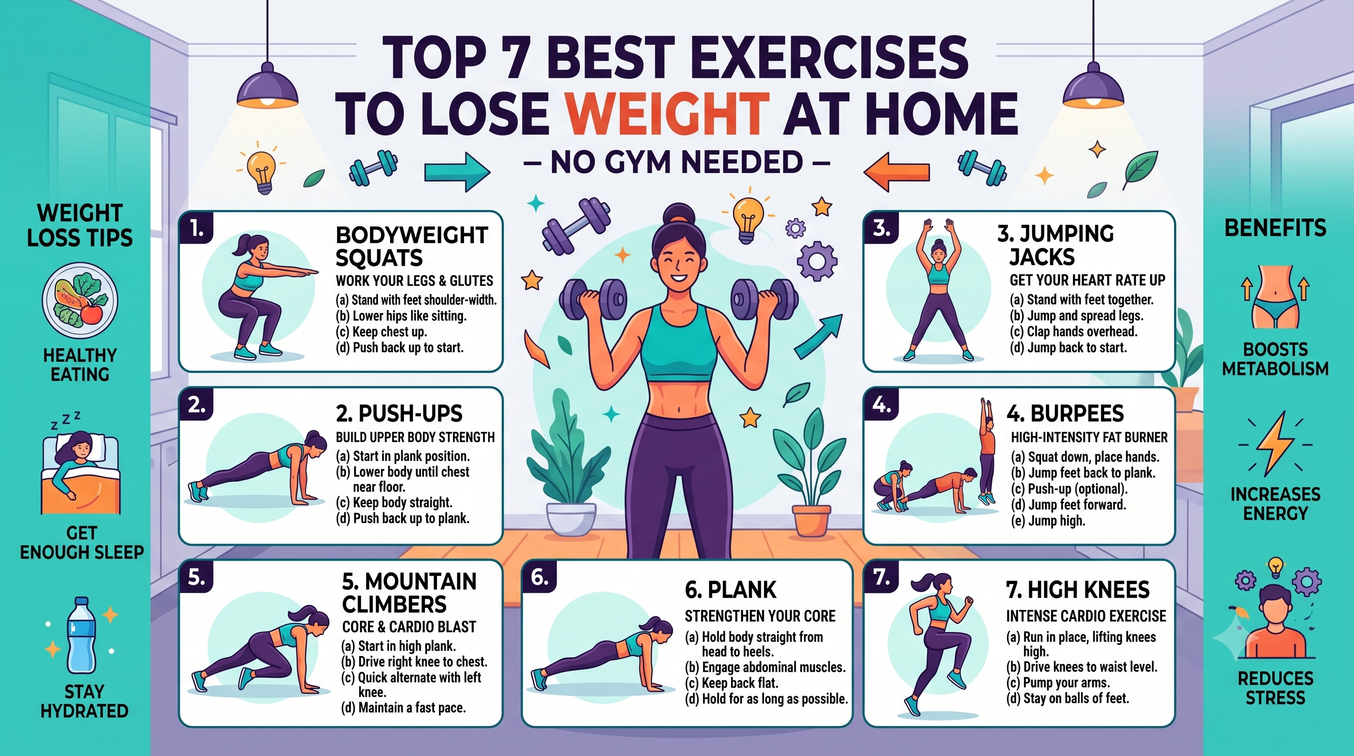 Top 7 Best Exercises to Lose Weight at Home – No Gym Needed