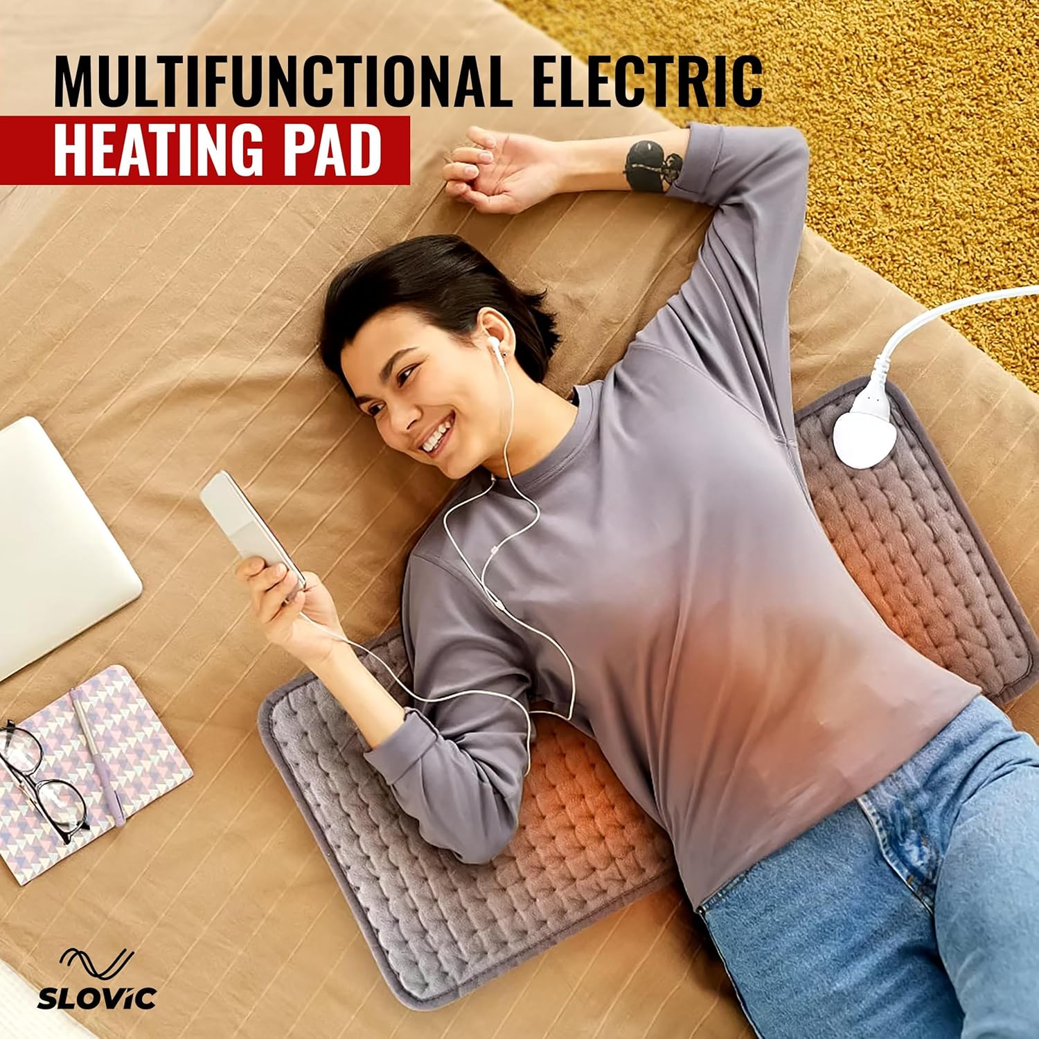 Slovic Electric Heating Pad for Pain Relief