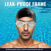 Swimming Goggles (Full-Rim) – Anti-Fog, UV Protection, Adjustable & Tangle-Free (Green)